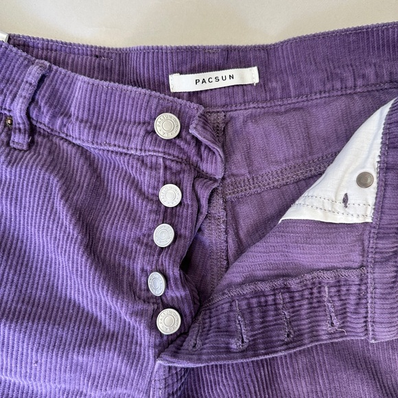PACSUN Purple Corduroy High Waisted Straight Leg Jeans - Picture 2 of 6